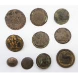 A Selection of Ten Antique Buttons. Please see photos for conditions. A/F