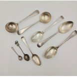 A Selection of Vintage and Antique Eight Silver Spoons. 264g total weight.