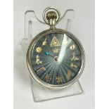 Vintage silver Masonic Waltham pocket watch Working but no guarantees