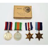 WW2 British Medal Set consisting of The War Medal, Defence Medal, 39-45 Star and the France and