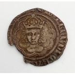 A Henry VII Half Groat Silver Hammered Coin. 1495-98. Canterbury mint. S.2211 mintmark. 1.15g.
