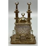 AN ANTIQUE ISLAMIC SILVER MINI MOSQUE. 173.7gms 6.7 x 6.7cms base and 11cms tall.