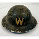 WW2 British Home Afront Air Raid Wardens Helmet.