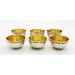 Six Vintage Tiffany and Co Sterling Silver Miniature Bowls. Gilded interior - perfect for