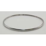 A Sterling Silver Plain Bangle. 7cm inner diameter. 8.8g