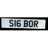 Cherished number plate S 16 BOR on retention certificate