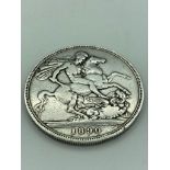 Victorian SILVER CROWN 1890 in very fine/extra fine condition. Clear and bold raised detail to