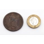 A 1786 Copper George III Penny Coin. Please see photos for conditions.