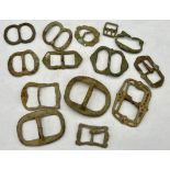 A Selection of 14 Ancient Belt Buckles - found by a metal detectorist. Please see photos for