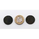 Two William and Mary 1/4 Penny Coins. 1694. Please see photos for conditions.