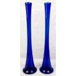 A Pair of Extra Tall Cobalt Blue Vases. 80cm tall. The winning bidder should probably pick these