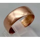A Vintage 9K Yellow Gold Band Ring. Size P. 3.37g