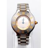 LADIES MUST DE CARTIER 2 TONE WATCH 30MM 9057