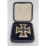 3rd Reich Cased Iron Cross 1st Class Maker L/10 for Deschler and Sohn Munich.
