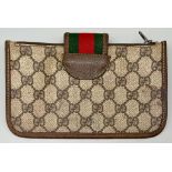 A Small Used Gucci Monogramed Clutch Bag. Needs a clean so A/F. 20 x 11cm.