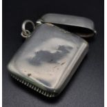 An Antique Silver Vesta Case. Hallmarks for Birmingham 1910. Makers mark of Joseph Gloster. 3 x 4cm