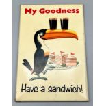 An Original Metal Vintage Guinness Sandwich Sign. Printed by Sanders Phillips. 10.5 x 16cm.