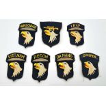 7 x Vietnam War Era ??In Country?? made 101st Airborne Patches.