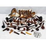 A Lot of Over Twenty Vintage Pipes. A/f