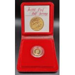 A 1980 22k Gold Half Sovereign Coin. 4g. Comes in a presentation case.