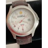 Gentlemans TIMEX EXPEDITION quartz wristwatch ?INDIGLO? model, having white face with red sweeping