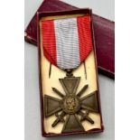 WW2 French War Cross (Overseas Croix De Guerre Theatres Operations Exterieurs) in Original Box