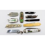 10 Vintage Commemorative Penknives including Mercedes, Ford, Federal Steam Navigation Co. Etc