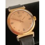 Rare Vintage 1950/60?s Gentlemans RAMA wristwatch in gold tone. Manual winding with sweeping