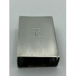 Vintage silver Matchbox case. 4.2 x 2.8 cm approx. Monogrammed to one side.