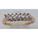 14K Yellow Gold 7 STONE DIAMOND MARQUISE RING 1.40CT 3.7G SIZE Z + 6