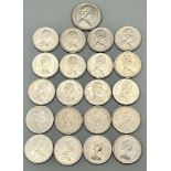 A Parcel of 20 Canadian Silver 25 cents coins and 1 Canadian Silver Dollar dates from 1960/70/80/