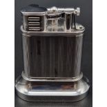 A Rare Vintage Dunhill Longitude Silver Plated Table Lighter. Art deco design. Some wear on the