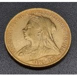 An 1898 22k Gold Full Sovereign Coin. 8g.