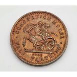 A 1902 Bronze Model Half Farthing Coin. Extremely fine. Obverse - Features the uncrowned portrait of