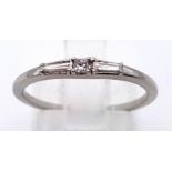 Platinum diamond Stacker ring. 0.16ct diamond size o 2.6g