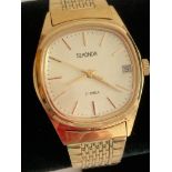 Vintage Gentlemans SEKONDA wristwatch in gold tone.Original Russian production model, having