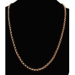 A Vintage 9K Yellow Gold Belcher Link Long Necklace. 60cm. 5.23g