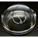 A Classy Dunhill Glass Domed Paperweight. The sort of paperweight used as a murder weapon in an