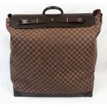 A Large Louis Vuitton Checkerboard Canvas Bag. Checkerboard canvas design with brown leather and