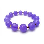 A Lavender Jade Beaded Expandable Bracelet. 10mm beads.