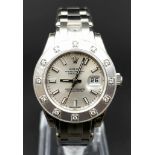 A ROLEX 18K WHITE GOLD OYSTER PERPETUAL DATEJUST WITH DIAMOND BEZEL AS NEW UNWORN. WITH ROLEX