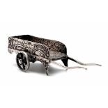 An Antique Silver Horse Cart With Embossed Decoration. Fascinating hallmark. 10 x 4cm. 35.77g