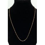 A 9K Yellow Gold Small Square-Link Necklace. 44cm. 3.25g