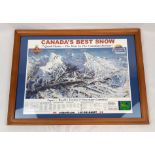 A Canadian Skiing Map of Goat's Eye Mountain. In frame - 76 x 56cm.