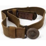 WW2 German Africa Corps Officers Webbed Belt and Buckle Dated 1942.