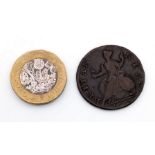 A 1736 George II Halfpenny Coin - Please see photos for conditions.