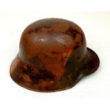 Semi Relic German 1916 Model Stahlhelm Helmet. Lots of the original jigsaw pattern camouflage design