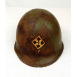 WW2 US McCord M1 Front Seam Helmet. The batch no is 100 G which makes this April 1942 which would