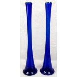 A Pair of Extra Tall Cobalt Blue Vases. 80cm tall. The winning bidder should probably pick these