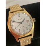 Vintage 1950/60’s SAXON Gentlemans wristwatch in Gold tone. Original East German production model